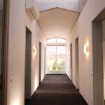 Der obere Flur mit fantastischer Aussicht und Glaskuppel